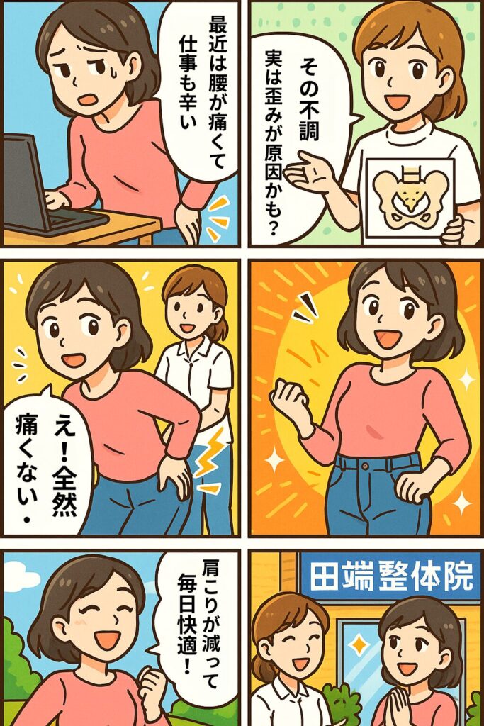 伊勢崎で骨盤矯正受けた方のイラスト